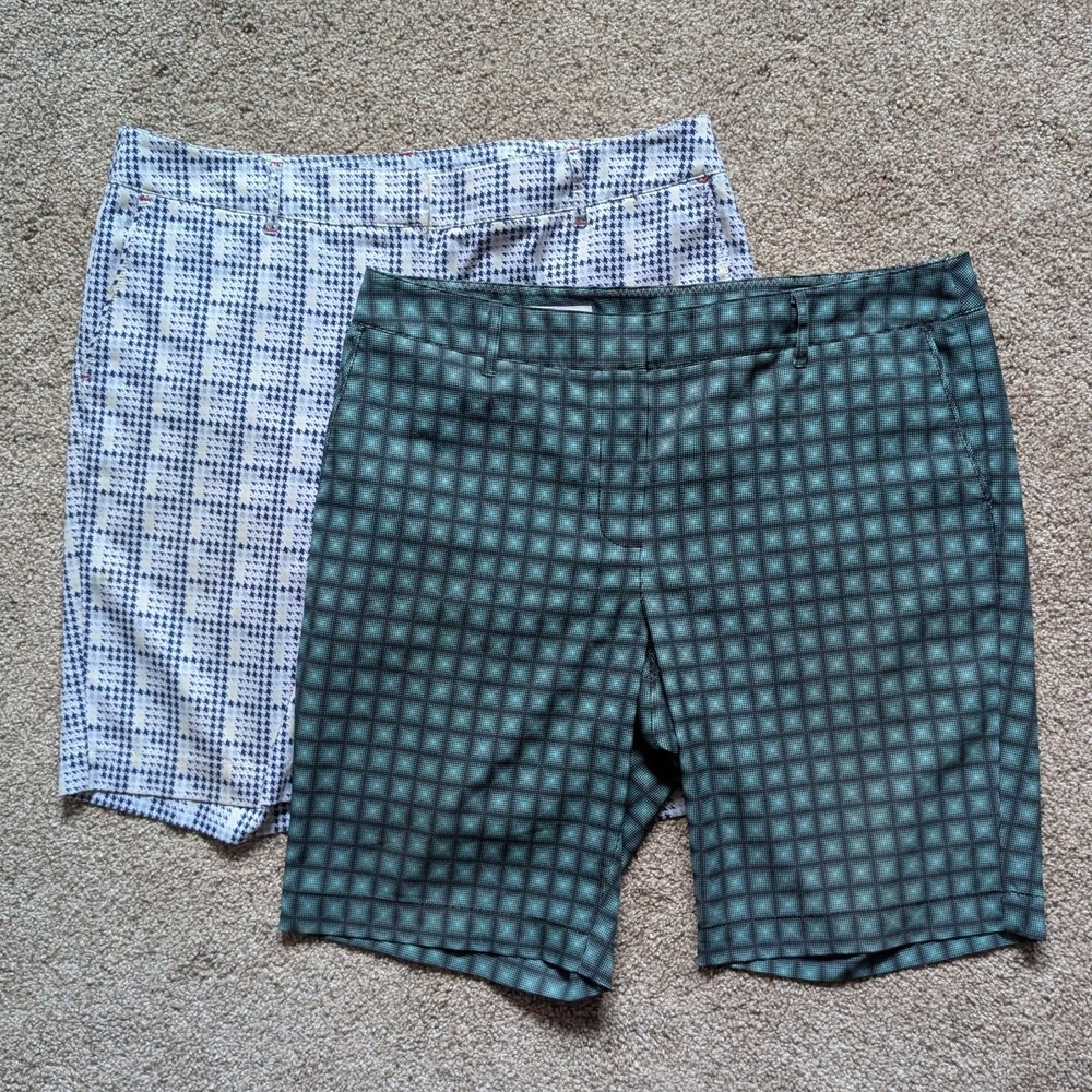 BUNDLE OF 2 Cutter & Buck Womens Sz 14 Annika Golf Shorts 9in Inseam Athletic